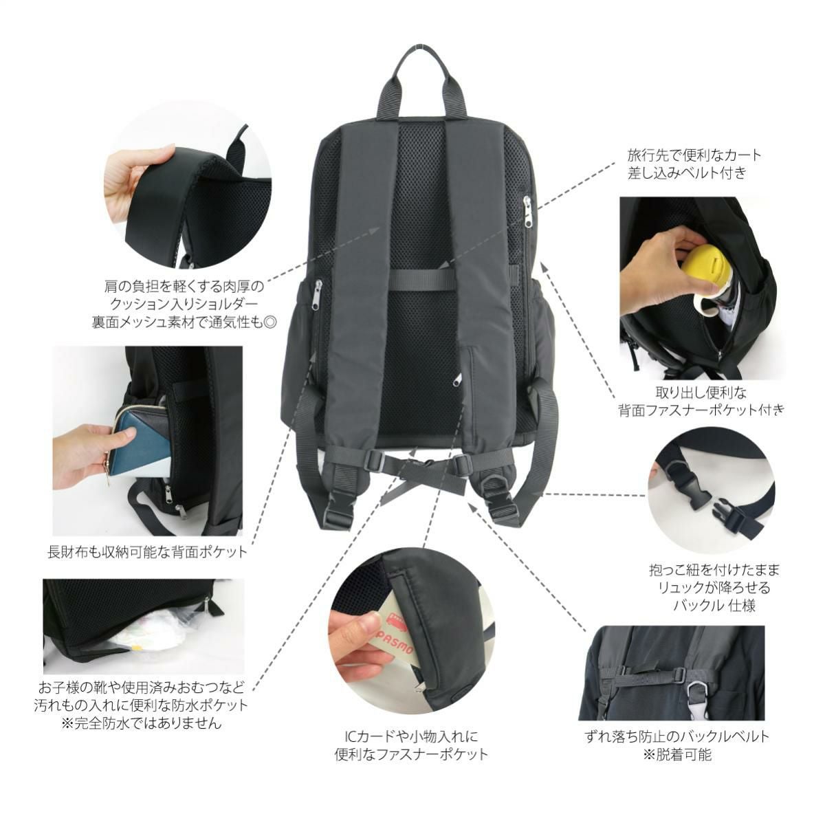 ママカル自立多機能リュック SOBIAの商品ページ|ポルカポルカ