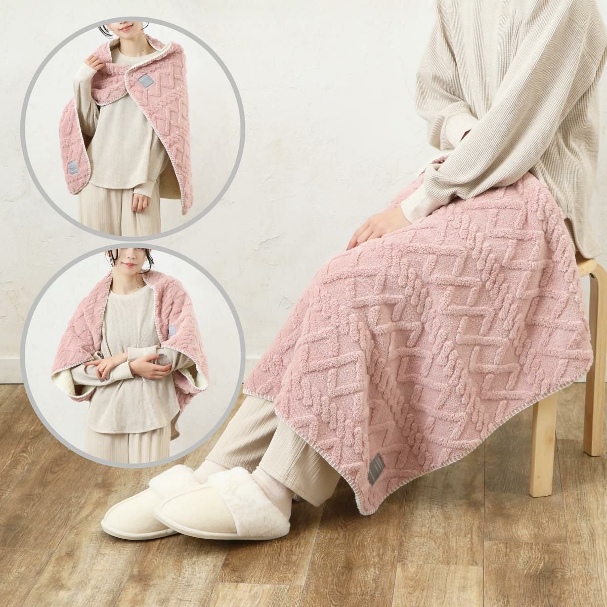 専用❤みかん❤しっとりトロふわ❤シングルお布団…ボアケット❤アラン風★ アラン編み風ボア3wayひざ掛けの商品ページ|ポルカポルカ