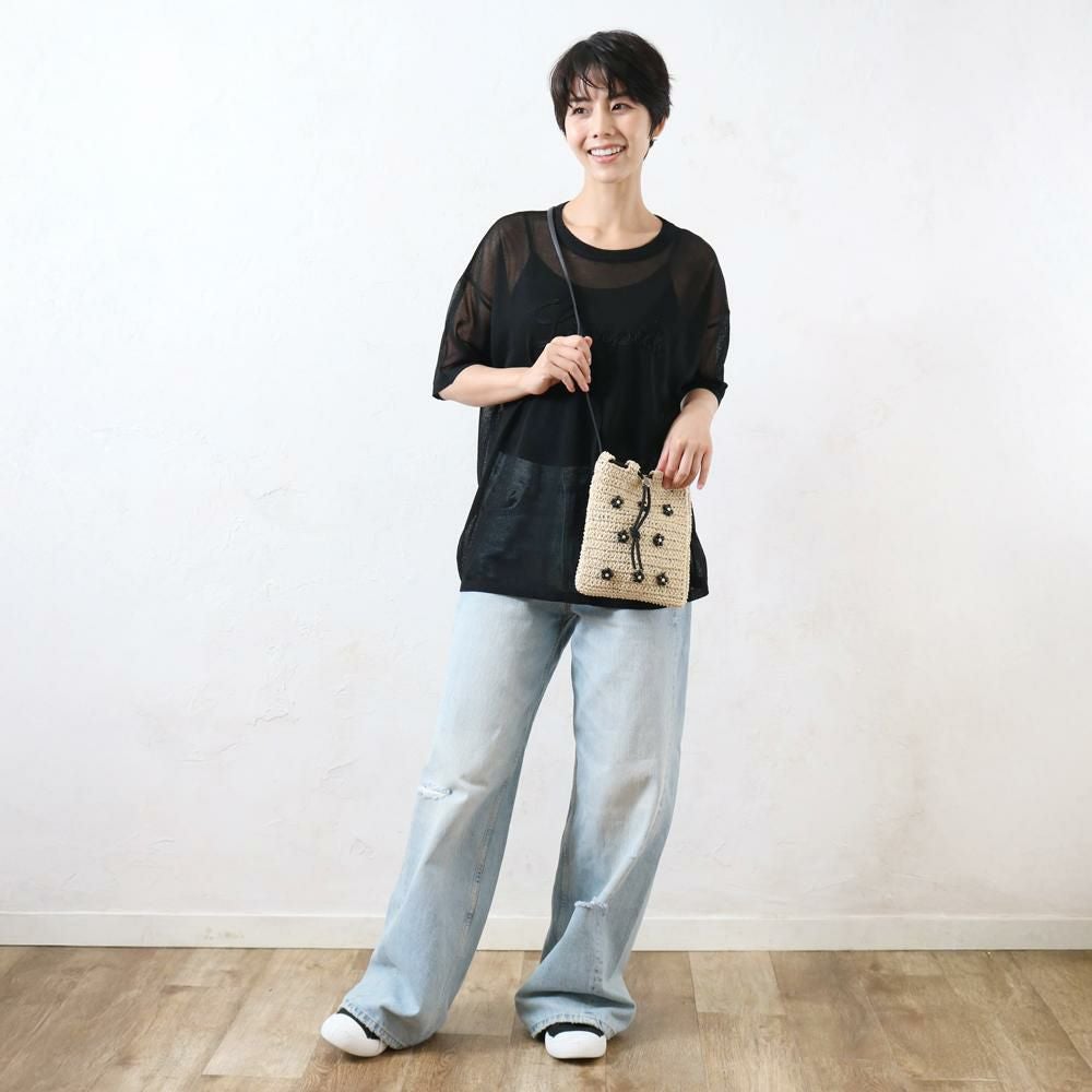 雑材フラワービーズ巾着ショルダー aristellaの商品ページ|ポルカポルカ