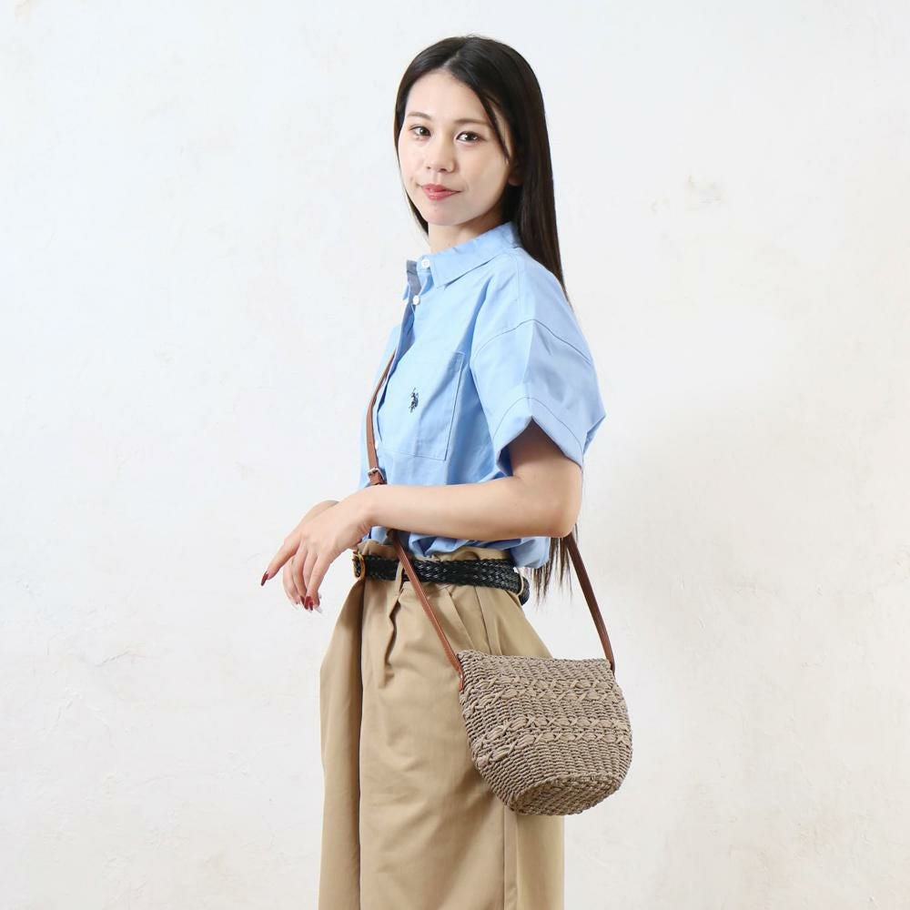 雑材デザイン編みラウンドショルダー aristellaの商品ページ|ポルカポルカ