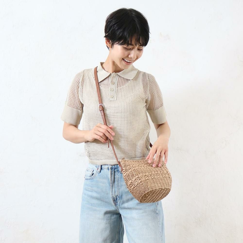 雑材デザイン編みラウンドショルダー aristellaの商品ページ|ポルカポルカ