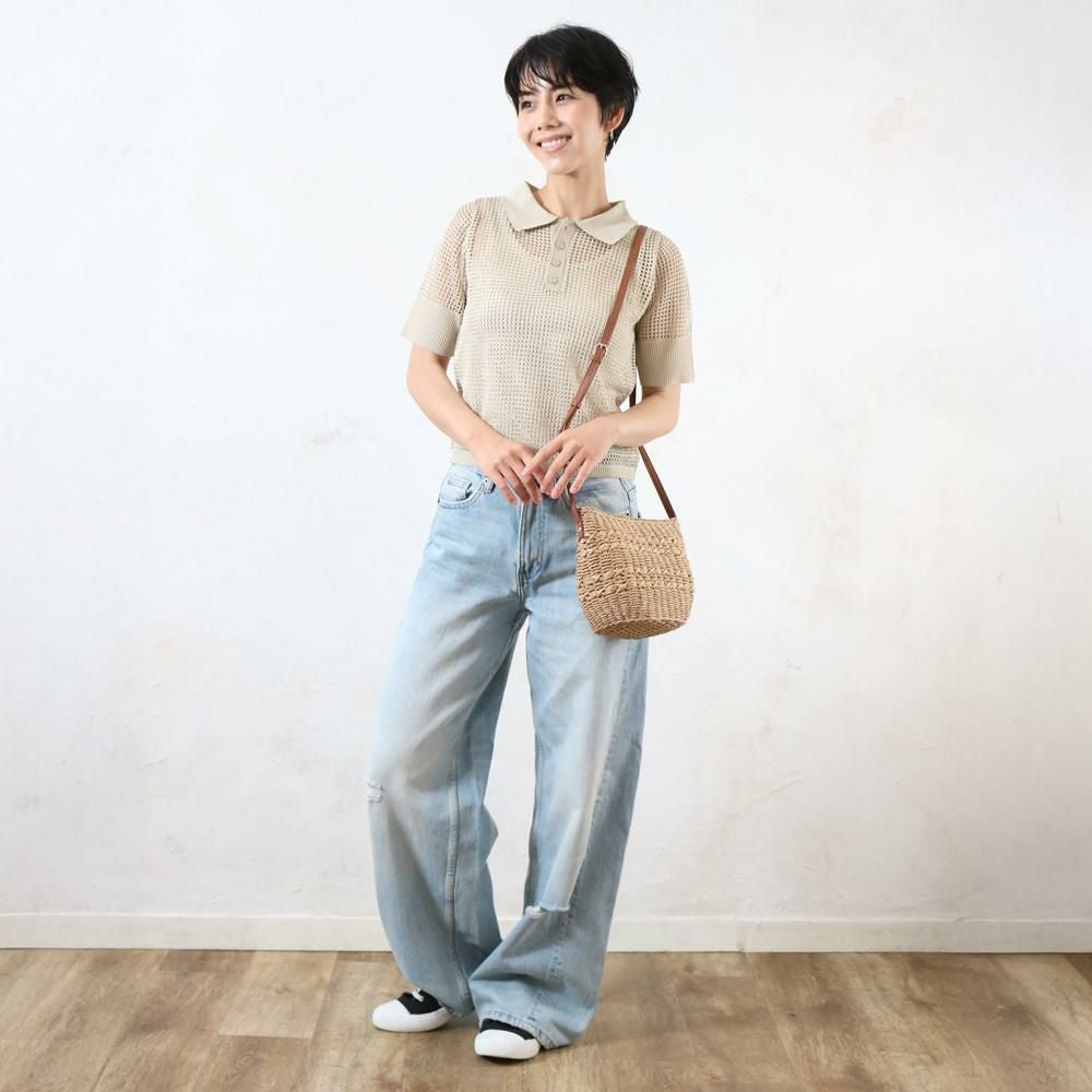 雑材デザイン編みラウンドショルダー aristellaの商品ページ|ポルカポルカ