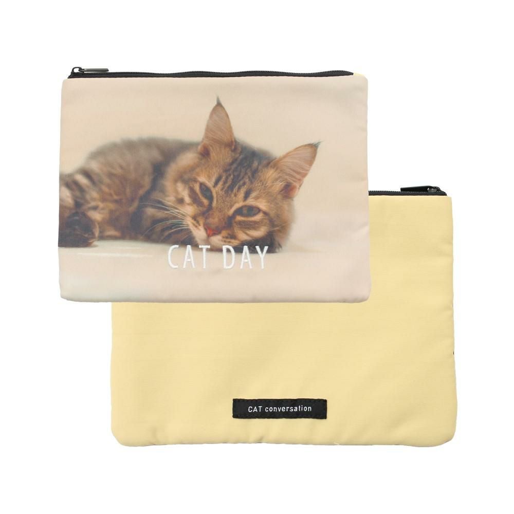 CAT DAYフラットポーチの商品ページ|ポルカポルカ
