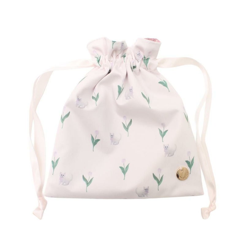 シロネコ×チューリップ