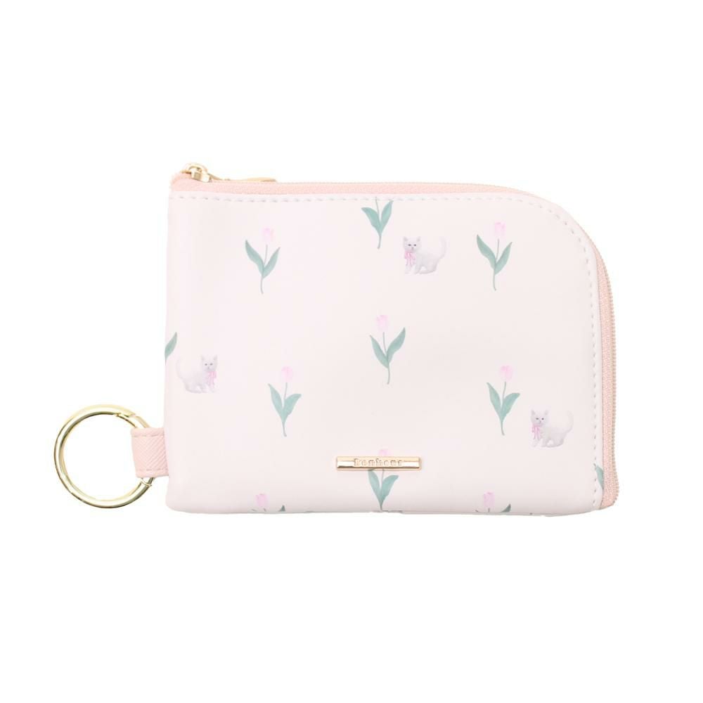 シロネコ×チューリップ